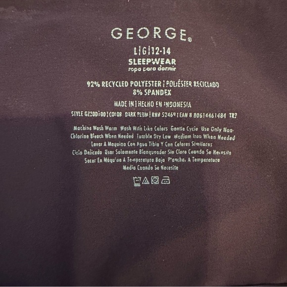 George Purple Soft Chemise Size Large - Picture 7 of 9